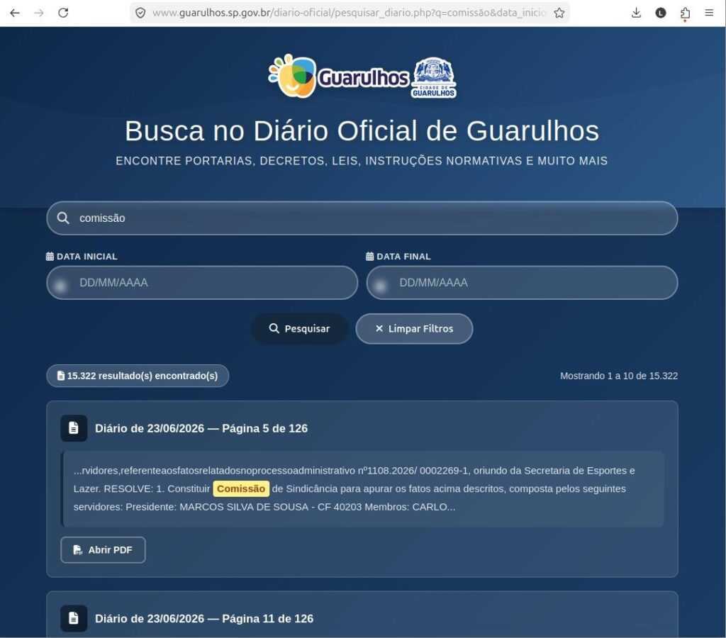 nova-ferramenta-facilita-busca-de-informacoes-no-diario-oficial-da-prefeitura-de-guarulhos